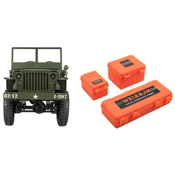 

3Pcs Plastic Rc Car Storage Box for Traxxas Trx4 Axial Scx10 & 1x C606 1:10 Rc Car 2.4G Remote Control