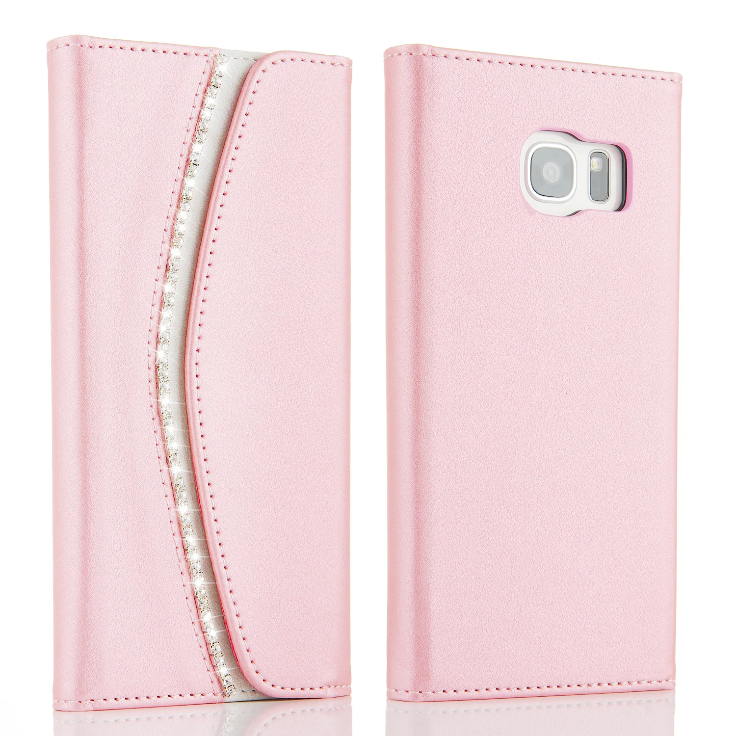 Pepmune, роскошный флип-кошелек, кожаный чехол для samsung S10 Plus, S10E, S8, S7 Edge, Note 10, 5G, сумка для телефона для девочек, чехол для Galaxy S9 Plus - Цвет: Rose gold