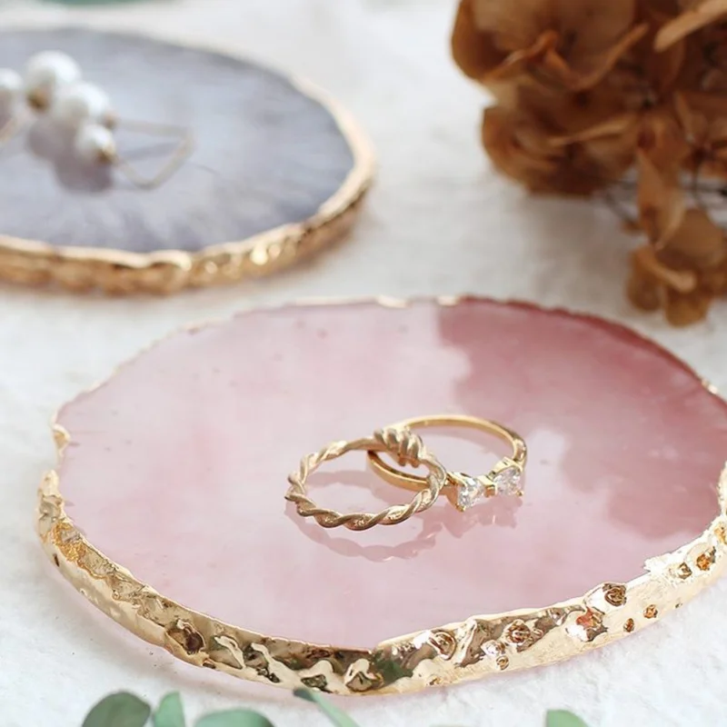 Resin Jewelry Display Plate Necklace Ring Earrings Painted Tray Holder Organizer Decoration | Дом и сад