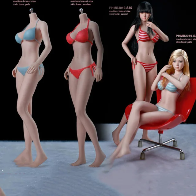 TBLeague S34 S34A S35 S35A 1/6 Female Girl Full Set Action Figures Seamless Body Figure with Head Sculpt Bikini Clothes Model 3