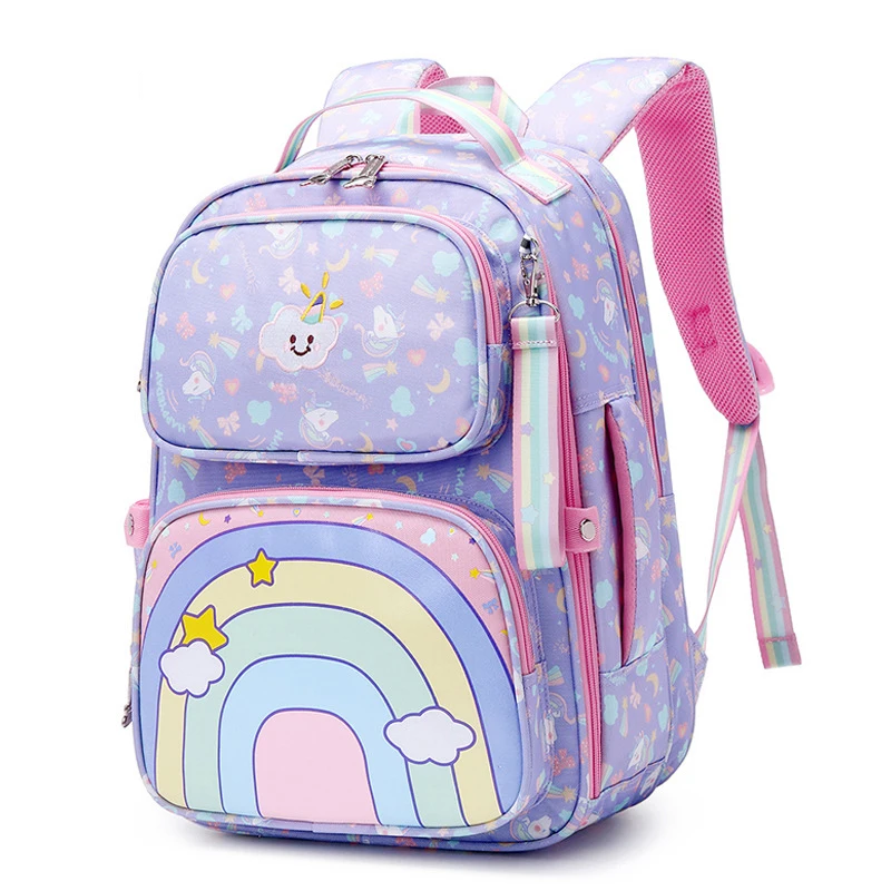 Mochila impermeable de princesa para niñas, bolso escolar con lindo estampado, ortopédico de alta capacidad