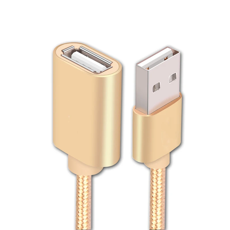 USB Удлинительный кабель для мужчин и женщин, нейлоновый плетеный кабель, используемый для мобильного жесткого диска, компьютера, ноутбука, ручка для игры и т. д