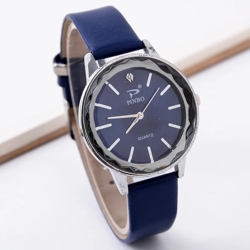

New Style Fashion Watch Women's PB Spire Glass round Beads Measuring Leather Belt Watch WOMEN'S Quartz Watch