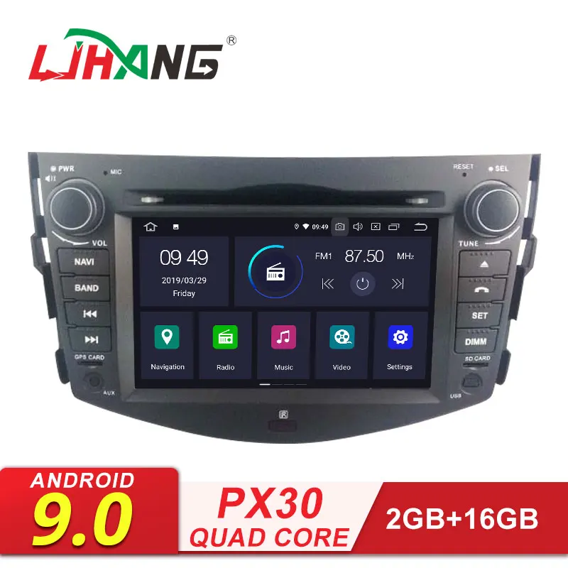 LJHANG Car DVD Player Android 9.0 For Toyota RAV4 Rav 4 2007-2011 WIFI Multimedia GPS Navigation 2Din Car Radio Video Stereo RDS