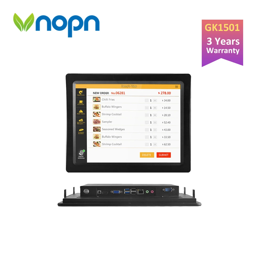 GK1501 Intel Celeron N2830 N2840 промышленная панель ПК 15 ''емкостный сенсорный экран