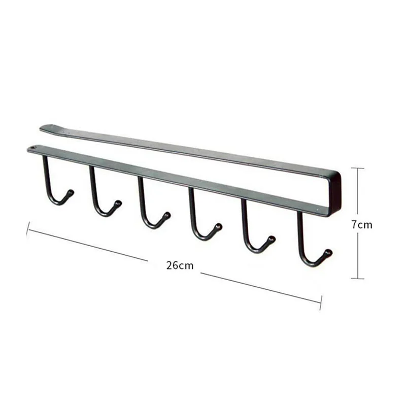 6 Iron Hooks Storage Hooks Shelf Wardrobe Metal Under Shelves