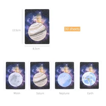 

4pcs Romantic Planet Sticky Notes Adhesive Memo Pad Post Planner Diary Sticker Office School EM069