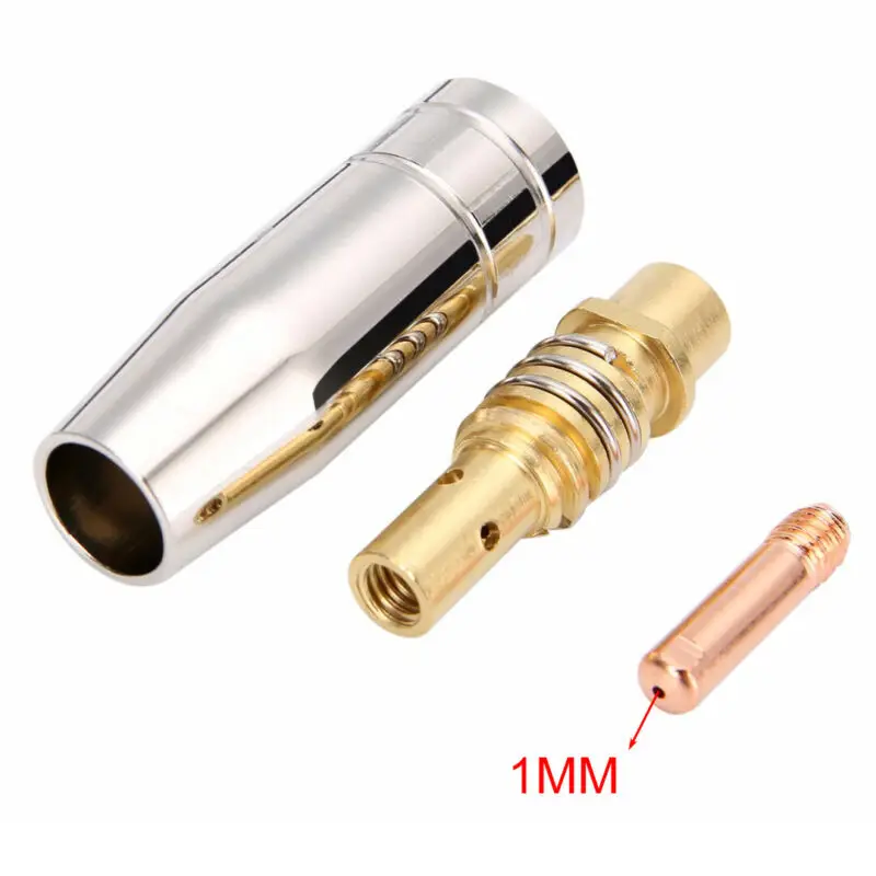 3pcs CO2 MIG Welding Soldering Torch Air Cooled MB 15AK Contact Tip Holder Gas Nozzle Welding Tools Equipment MIG MAG Welding To