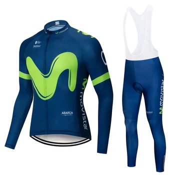 

Movistaring 2020 bike suit suit long sleeve men's breathable trousers cycling suit mountain bike suit bike uniform