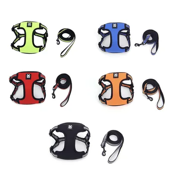 

New Adjustable Pet Leads Harness Cat Puppy Mesh Breathable Chest Strap Leash Small Medium Dog French Bulldog Traction Supplies