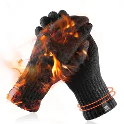 Cyling golves зимние перчатки вязаные шерстяные перчатки с сенсорным экраном мужские теплые Короткие Плюшевые Подкладка Полный палец