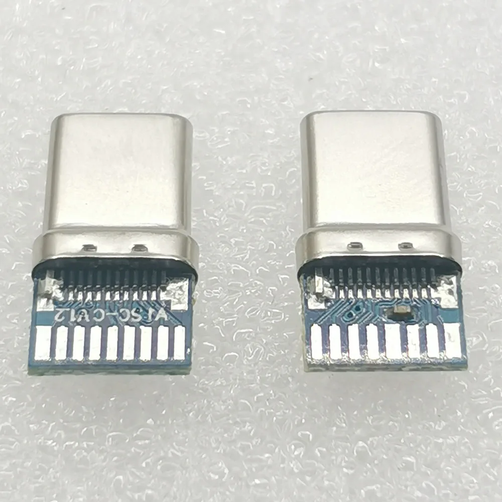 Carte de raccordement verticale USB 3.1 Type C 16 broches, 1 à 5 pièces, 4  fils de soudure, bande de données PCB, tête mâle, connecteur USB C 16P -  AliExpress