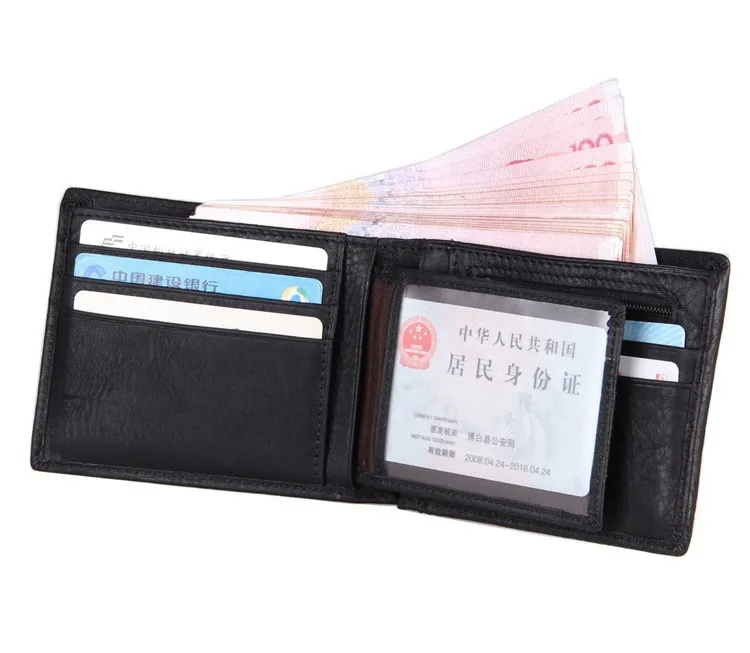 Мужской кошелек GENODERN из натуральной яловой кожи, короткий кошелек для монет, маленький винтажный кошелек, брендовый Высококачественный винтажный дизайнерский кошелек 8054B