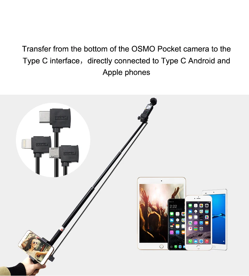 DJI OSMO Карманная камера ручной карданный Дата-кабель для зарядки линии type-c для освещения type-c Micro DJI OSMO карманные аксессуары