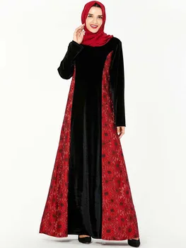 

Ramadan Muslim Dress Long Sleeve Muslim Wedding Dress With Hijab Faldas 9258 Dress Arab Big Women's Long Skirt No Headscarf