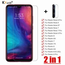 Tempered Glass For Xiaomi Redmi note 8 7 6 Pro 8T Screen Protector For Redmi K30 7 7A 8 8A 6A 6 Pro 2 in 1Camera lens Protective