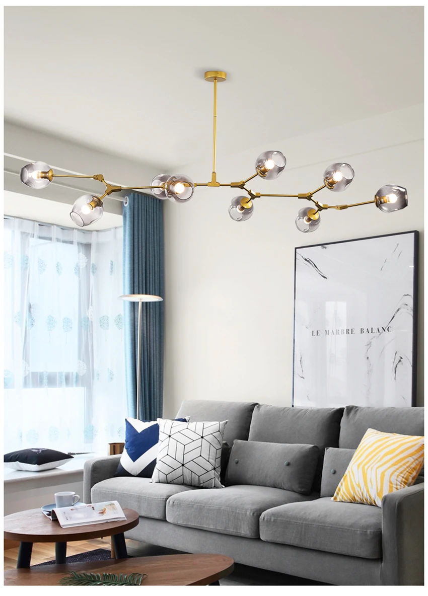 Постмодерн тренд светодиодный подвесной светильник для гостиной одежда для виллы комнатная Подвесная лампа освещение молекула Стеклянный Шар Кухонные светильники