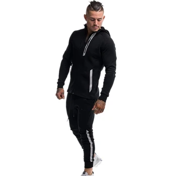 

2019 Autumn winter New Men Sportswear Hoodies +Pants Casual Joggers Fitness Tracksuit Sweatshirts Male Streetwear cotton Clothes