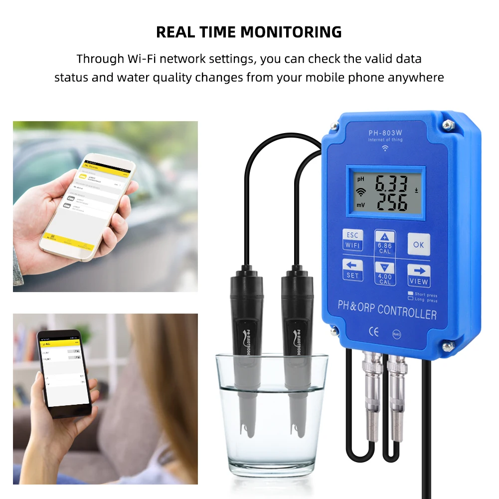 best tape measure for woodworkers New PH ORP Redox Controller wifi Output Power Relay Monitor for Aquarium Hydroponics Plant Pool Spa BNC Replaceable probe back plunger dial indicator