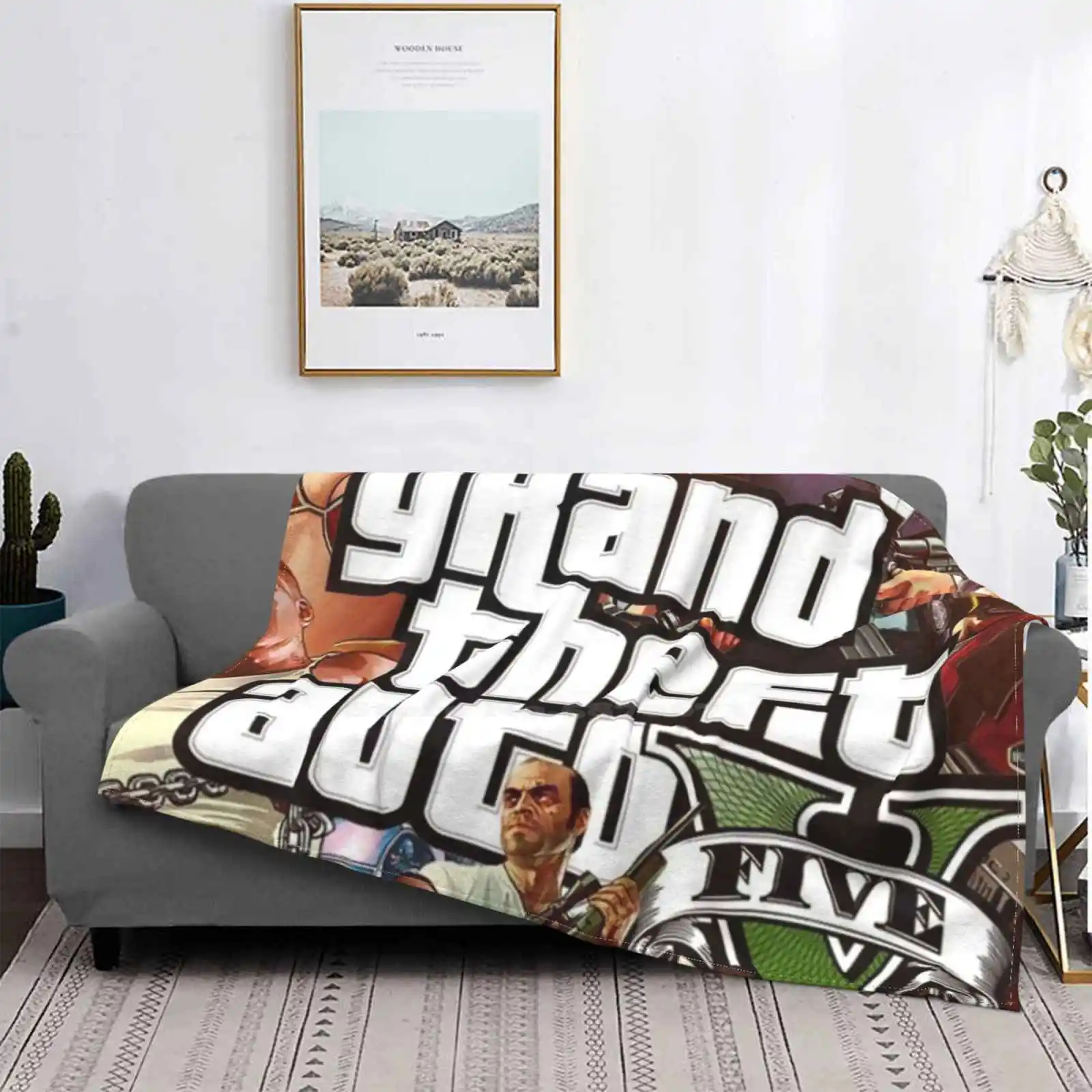 V Ritratto Nuova Vendita Stampa Personalizzata Flanella Morbida Coperta Bambini Personalizzato V 5 San Andrea Vice City Grand Theft Auto Online