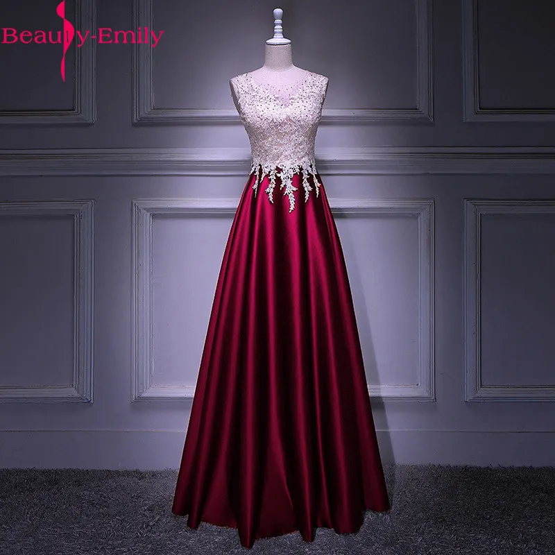 

Vestido De Festa A-line Long Stain Evening Dress Vintage O Neck Sleeveless Heavy Beaded Prom Dress with Appliques Robe De Soiree