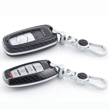 

Carbon Fiber Car Key For Great Wall Haval Coupe H7 H8 H9 GMW H6 Samrt Cover Color Stripe Remote Fob Shell Case Keychain