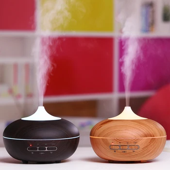 

300ml Wood Grain Aroma Diffuser Ultrasonic Air Humidifier Mist Maker with LED Lights Home Desktop Air Purifier