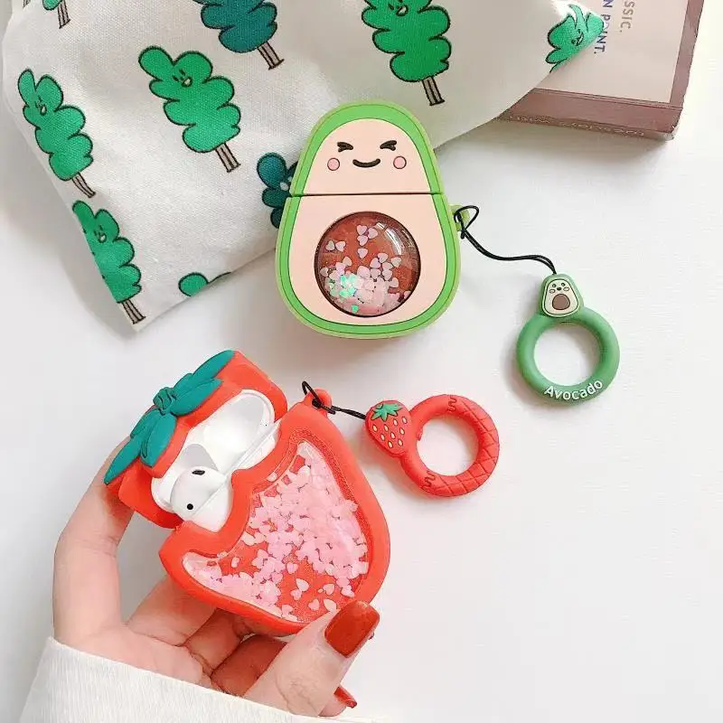 

Earphone Headset Accessories Silicone soft shell case Cover with Quicksand pattern for Apple AirPods 1 2 bag