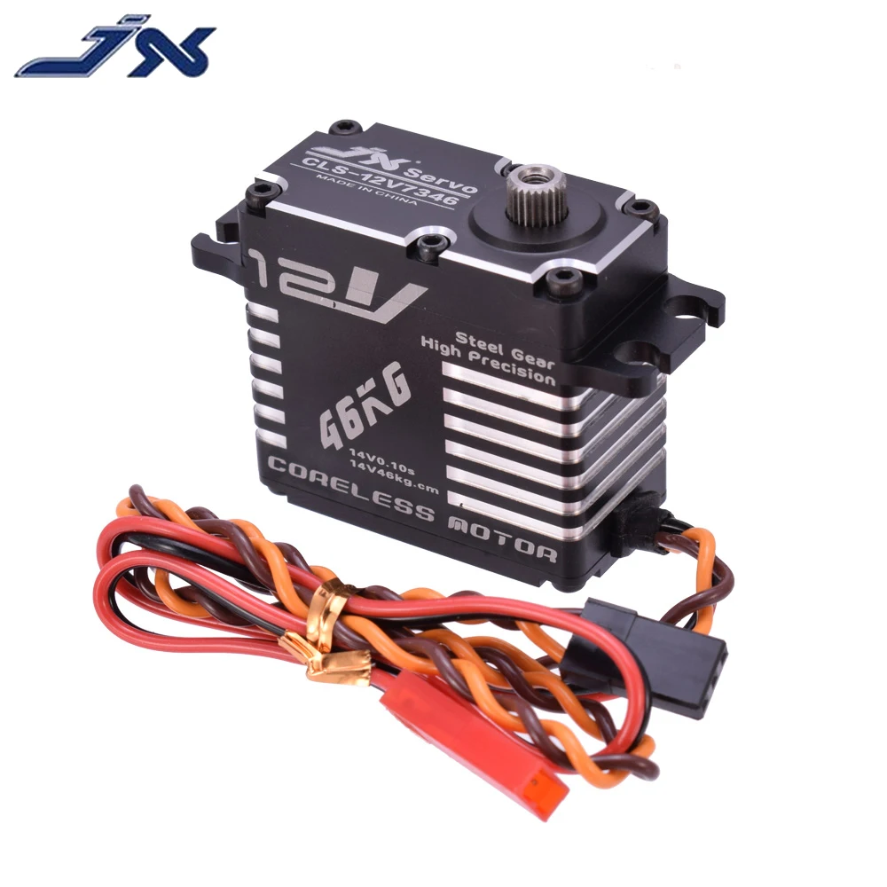 JX CLS-12V7346 46 кг 12V Servo 180 градусов HV Высокая точность Сталь Шестерни цифровой сервопривод тигельные CNC алюминиевый корпус с сервоприводом