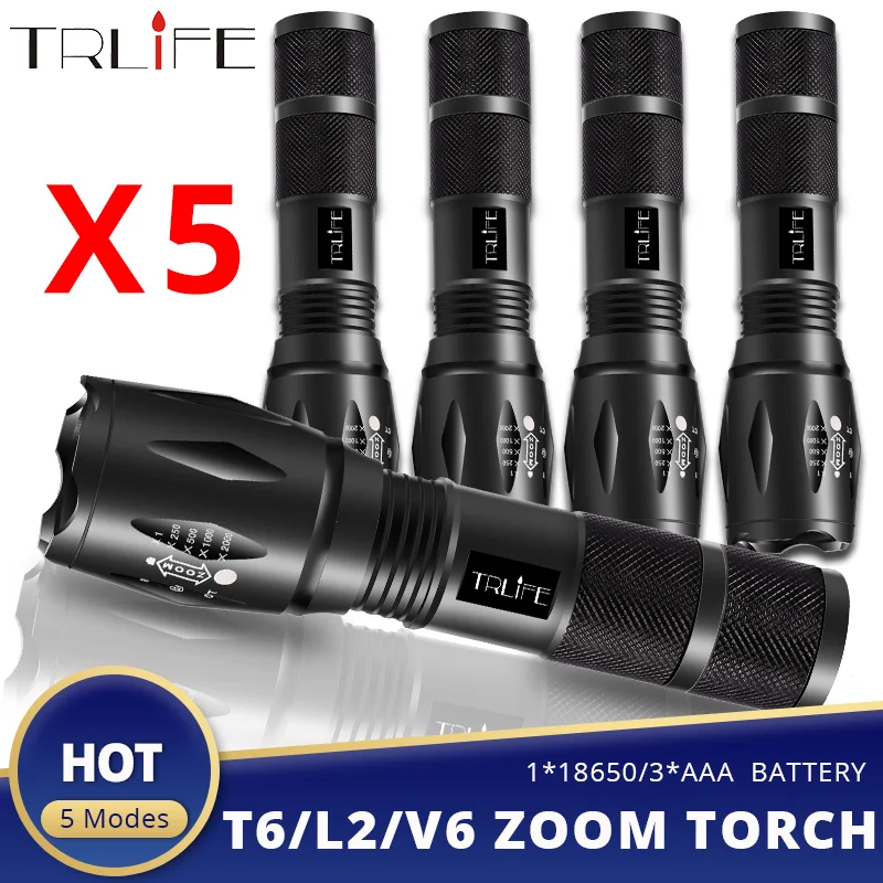 Hot Sale CREE C8/Q5 LED Flashlight+Charger+1X18650 Battery - China