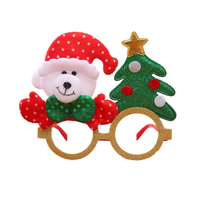 Novelty Cartoon Christmas Eyeglasses Frame For Children And Adults Santa Claus Reindeer Christmas Costume Decorations Gifts