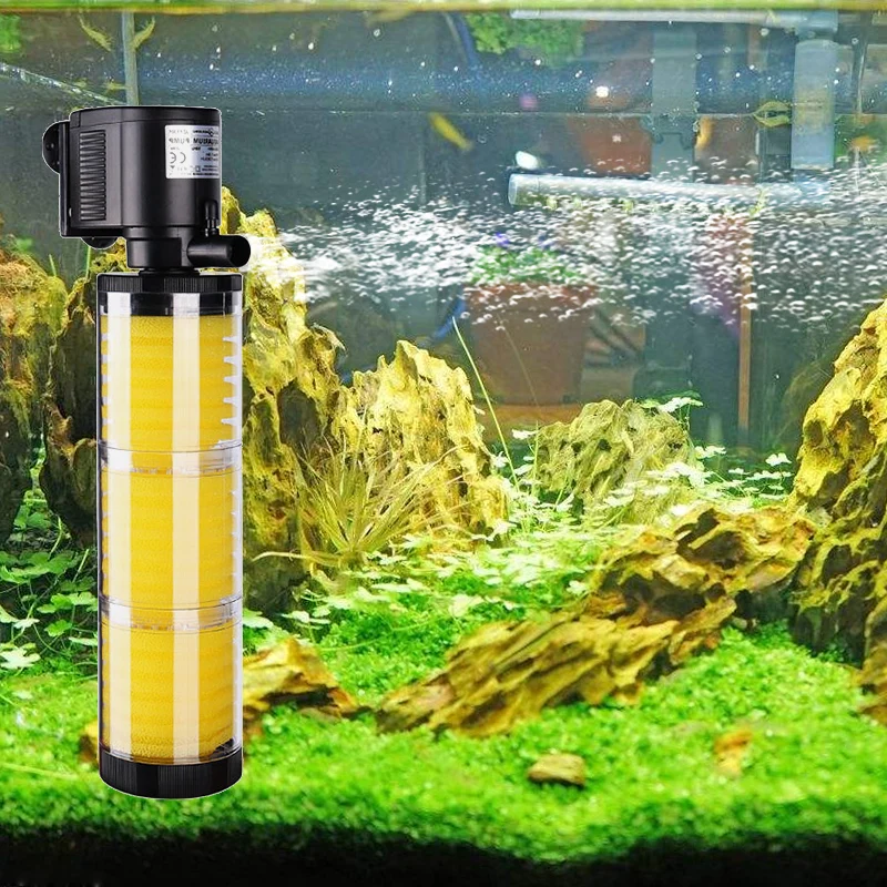 3 in 1 Filter for Aquarium Fish Tank Filter Mini Fish Tank Filter Aquarium Oxygen Submersible Water Purifier