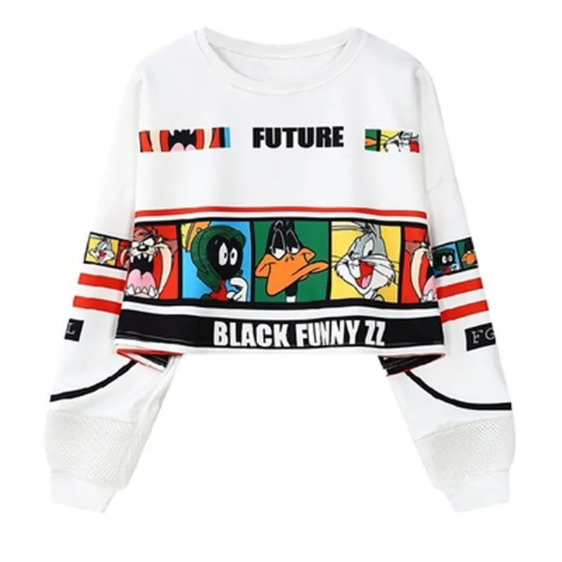 

Oversized Donald Duck Sweatshirt Women Cartoon Funny Cropped Pullover Women Sweatshirt Hooded Ladies Tops Sweatshirt