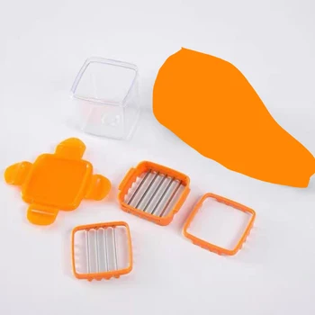 

Five Functions In One Multifunctional Quick Stainless Food Fruit Vegetable Cutter /Slicer /Chopper with Container Kitchen Tool