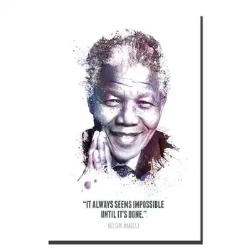 

C506 Nelson Mandela Great Leader Star Custom Art Posters and Prints Wall Pictures 12x18 27x40 Canvas Painting Custom Hot Gift