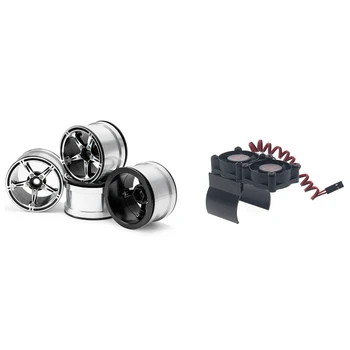

2.2Inch Metal Beadlock Wheel Rims Silver for Rc Car TRX4 SCX10 II Wraith 90048 RR10 & Motor Double Cooling Fans Heatsink