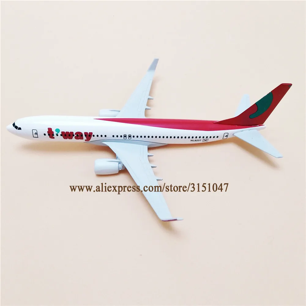 16 см сплав металл воздух корейский T'way Airlines B737 Boeing 737 Airways модель самолета Модель самолета Стенд самолет детские подарки
