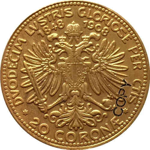 1908 Австрия-хабсбург 20 Корона копия монет