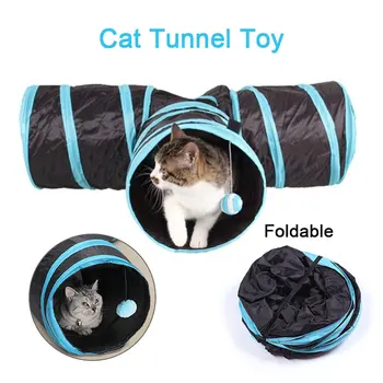 

Cat Toy Tunnel Foldable Pet Kitten Puppy Rabbit With Ball Toys Lovely Cut
