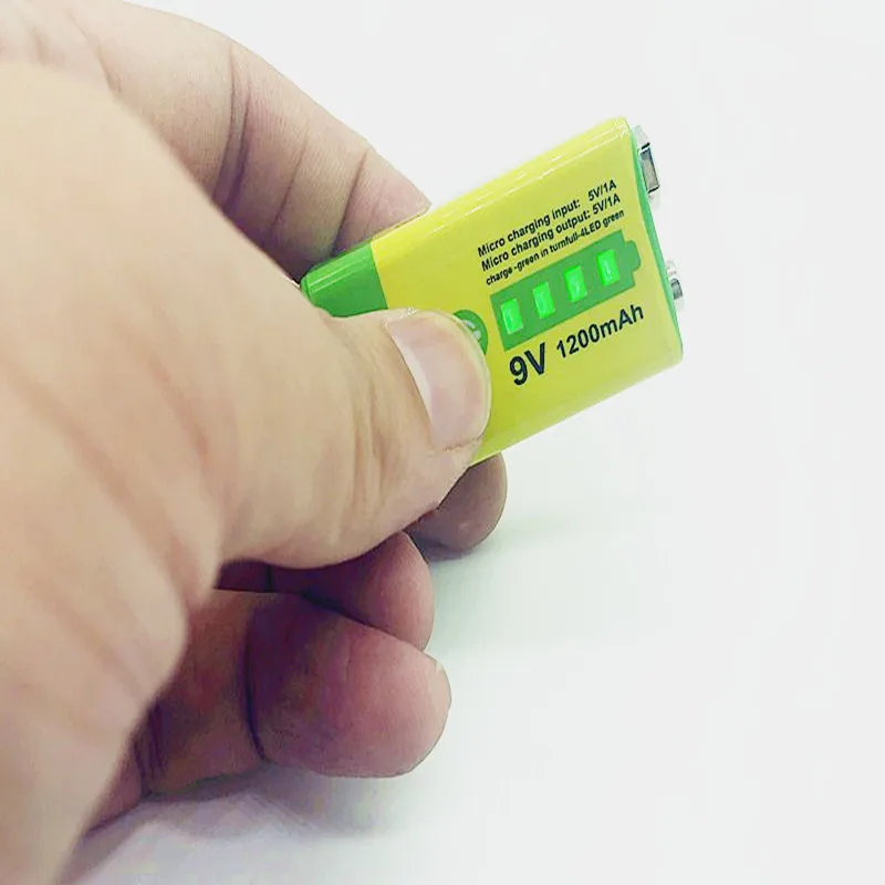 9V 6F22 Micro USB 1200mAh перезаряжаемая литий-ионная батарея для дымовой сигнализации Беспроводной Микрофон гитара Эквалайзер домофон мультиметр