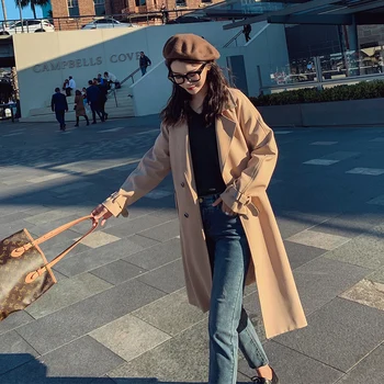

Windbreaker Women's Mid-length Korean Version Of Loose Temperament Popular Thin 2020 Spring New Trench Long Coat Women