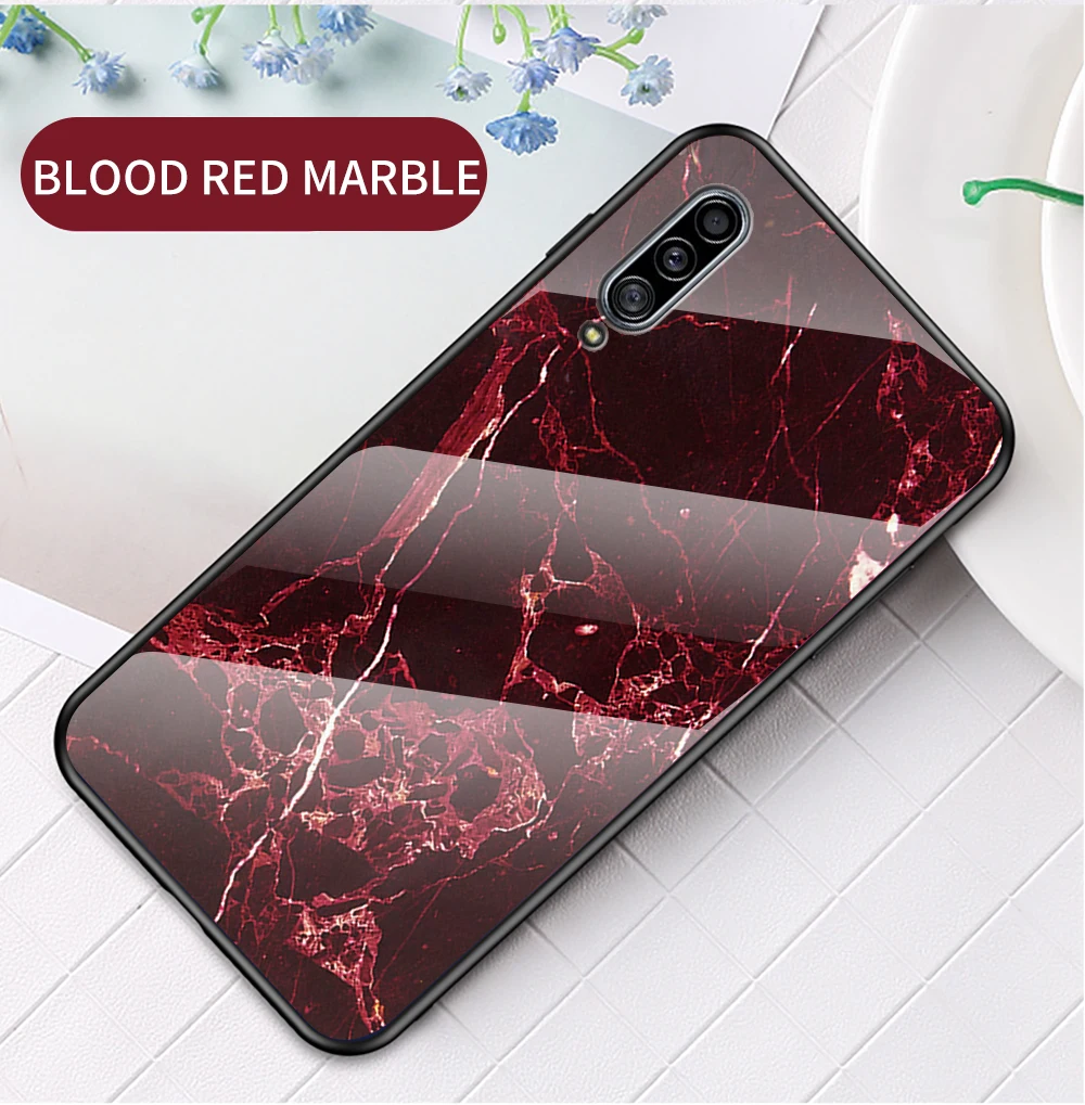 Мрамор закаленное Стекло чехол для samsung Galaxy A90 A80 A70 A60 A50 A40 A30 A20 A10 M40 M30 M20 M10 чехол градиент Защитный чехол