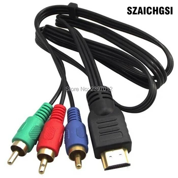 

300pcs/lot 1M HDMI To 3 RCA AV Audio Video Cable Cord Adapter Convert Cable For TV HDTV DVD 1080P