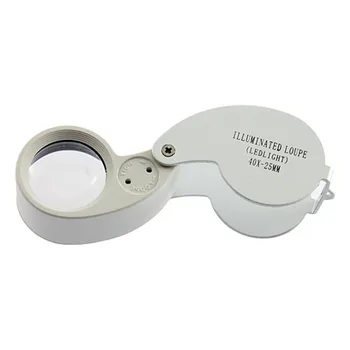 

High Quality 30x & 60x Jeweler's Loupe Dual Lenses Band Light Antique Geology Magnifier With Box