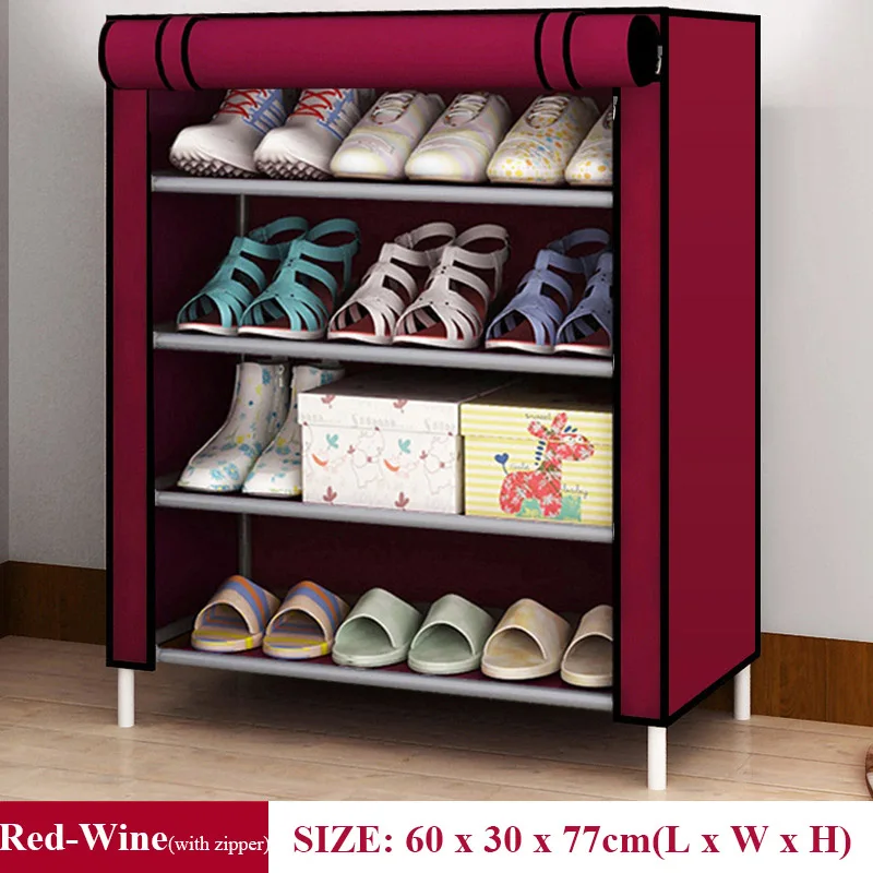 Red Wine 5L Простой пыленепроницаемый шкаф для обуви из нетканого материала для дома и общежития, собранный органайзер для хранения обуви, стеллаж для обуви, полка для обуви, сохраняющая аккуратность - Цвет: Red Wine 5L