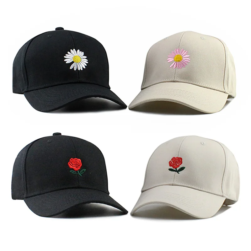 new cotton baseball cap chrysanthemum pattern caps men women Rose embroidery cap outdoor adjustable sports hat EXO GD pmo cap