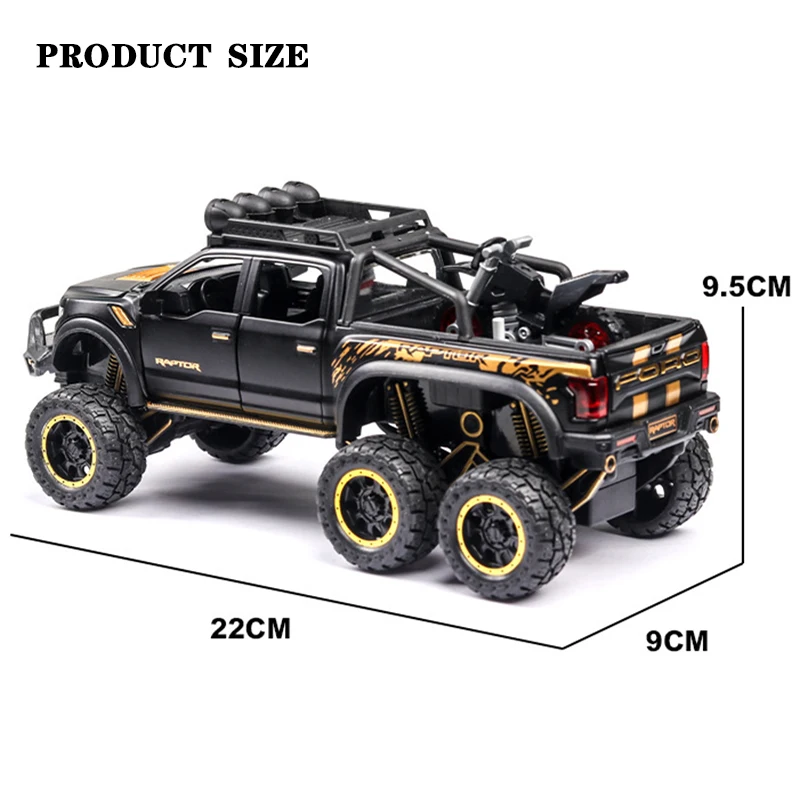 1:32 Raptor F150 большое литое колесо литая под давлением и Игрушечная модель автомобиля со звуком/светильник/выдвижной автомобиль игрушки для детей рождественские подарки