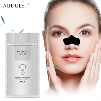 

AuQuest 5pcs Nose Blackhead Remover Mask Pore Cleaner Nose Strips Acne Cleansing Treatment Nose Sticker Pore Cleasing