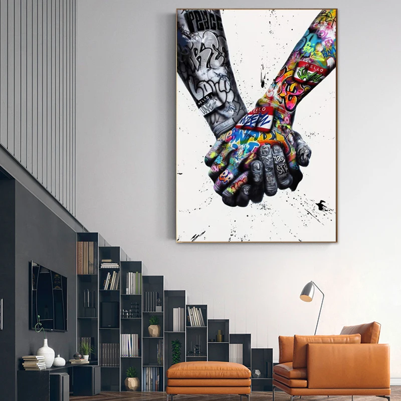 Street-Graffiti-Art-Canvas-Painting-Lover-Hands-Art-Wall-Posters-and-Prints-Inspiration-Artwork-Picture-for