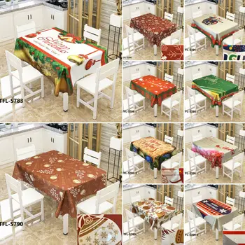 

3D Merry Christmas Tablecloths Kitchen Dining Decor Table Xmas Party Tableware Home Cover Decorations